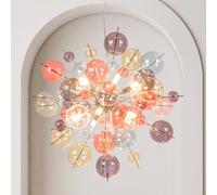 Näve Lampada a sospensione Explosion, Ø 65 cm, vetro, colori pastello, G9 Näve