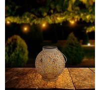 Näve Lampada LED solare 52854, bianca, metallo, 20 cm, IP44, set da 2 Näve