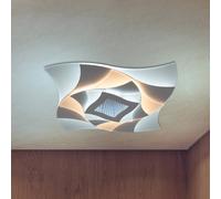 Näve Plafoniera Liora, bianca, metallo, lunghezza 46 cm, CCT, 3D Näve