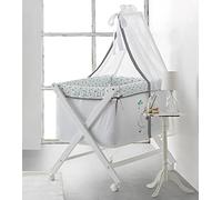 Naf - Mini culla pieghevole in legno, con baldacchino e vestitura, colore: grigio, 55 x 72 x 90, 8000 g