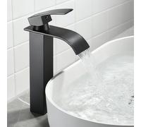 Nafall Rubinetto Bagno Cascata Lavabo Alto Nero Per Lavabi Appoggio | Miscelator