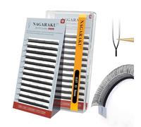 NAGARAKU 2D UU Ciglia Finte Doppia Punta Parallele Forma U Leggere Fini Naturali Soffici Flessibili Compatte Ogni Ciglia È Visibile E Definita Per Uno Stile Elegante UU Lash Nero Opaco (0,07 D 8mm)
