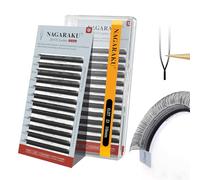 NAGARAKU 2D UU Ciglia Finte Doppia Punta Parallele Forma U Leggere Fini Naturali Soffici Flessibili Compatte Ogni Ciglia È Visibile E Definita Per Uno Stile Elegante UU Lash Nero Opaco (0,07 D 10mm)