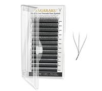 NAGARAKU 3D Extension Ciglia W Delle Ciglia Ciuffetti W Forma Tessuto a Mano Risparmio di Tempo Premade Fan Eyelash Extension Russian Volume Ventole Professional Naturali Ciglia Nero(0.07mm L 8-12mm)