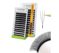 NAGARAKU 3D U Ciglia Finte Parallele Forma U Leggere Fini Naturali Soffici Flessibili Compatte Ogni Tessuto a Mano Ciglia È Visibile E Definita Per Uno Stile Elegante U Lash Nero Opaco (0,07 C 8-15mm)