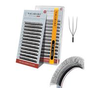 NAGARAKU 3D UU Ciglia Finte Forma UU Leggere Fini Naturali Soffici Flessibili Compatte Ogni Tessuto a Mano Ciglia È Visibile Elegante Volume Russo Pre-Fans Eyelash Cluster (0,07 D 11mm)