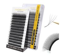 NAGARAKU 4D Extension Ciglia W Delle Ciglia Ciuffetti W Forma Tessuto a Mano Risparmio di Tempo Premade Fan Eyelash Extension Russian Volume Ventole Professional Naturali Ciglia Nero(0.07mm L 8-12mm)