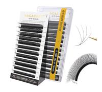 NAGARAKU 4D Extension Ciglia W Delle Ciglia Ciuffetti W Forma Tessuto a Mano Risparmio di Tempo Premade Fan Eyelash Extension Russian Volume Ventole Professional Naturali Ciglia Nero(0.10mm D 8-12mm)