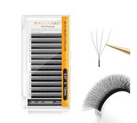 NAGARAKU 4D Extension Ciglia W Delle Ciglia Ciuffetti W Forma Tessuto a Mano Risparmio di Tempo Premade Fan Eyelash Extension Russian Volume Ventole Professional Naturali Ciglia Nero(0.07mm D 12mm)