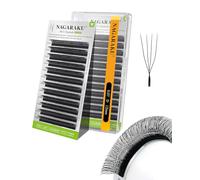 NAGARAKU 4D U Ciglia Finte Forma U Pre-Fan Fini Naturali Soffici Flessibili Compatte Ogni Tessuto a Mano Ciglia È Visibile Volume Russo Leggero Eyelash Extension Cluster Nero Opaco (0,07 D 12mm)