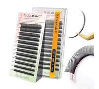 NAGARAKU 5D Ciuffi Ciglia Premade Flower Spikes Ciglia Manga Volume Wispy Easy Fan Base Collata Per Applicazione Precisa Effetto Wet Look Leggero Morbido Anime Eyelash Nero Opaco (0.07 D 8-15mm)