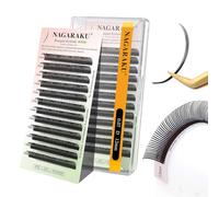 NAGARAKU 5D Ciuffi Ciglia Premade Flower Spikes Ciglia Manga Volume Wispy Easy Fan Base Collata Per Applicazione Precisa Effetto Wet Look Leggero Morbido Anime Eyelash Nero Opaco (0.07 D 12mm)