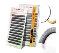 NAGARAKU 5D Ciuffi Ciglia Premade Flower Spikes Ciglia Manga Volume Wispy Easy Fan Base Collata Per Applicazione Precisa Effetto Wet Look Leggero Morbido Anime Eyelash Nero Opaco (0.07 D 11mm)