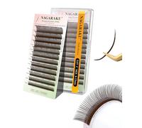 NAGARAKU 5D Ciuffi Ciglia Premade Flower Spikes Ciglia Manga Volume Wispy Easy Fan Base Collata Per Applicazione Precisa Effetto Wet Look Leggero Morbido Anime Eyelash Marrone Scuro (0.07 C 8-15mm)