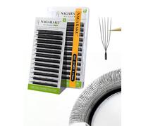 NAGARAKU 5D U Ciglia Finte Parallele Forma U Leggere Fini Naturali Soffici Flessibili Compatte Ogni Tessuto a Mano Ciglia È Visibile E Definita Per Uno Stile Elegante U Lash Nero Opaco (0,07 D 8-15mm)