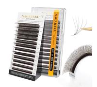 NAGARAKU 5D W Ciglia 0.07 D 8-15mm Ventagli Prefabbricati Marrone Scuro | Effetto Nudo E Naturale Perfetto Per Capelli Chiari E Scuri Volume Base Sottile Fibre Morbide Leggere Look Elegante Chic