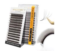NAGARAKU 5D W Ciglia Finte Ventaglio Automatico Prefabbricate Tessitura Russa Volume Sottile Base Naturale Risparmio Di Tempo Dense E Soffici Per Artisti Professionisti Marrón Oscuro (0.07mm C 8-12mm)