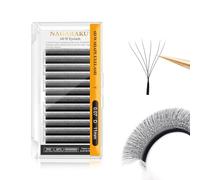 NAGARAKU 6D Extension Ciglia W Delle Ciglia Ciuffetti W Forma Tessuto a Mano Risparmio di Tempo Premade Fan Eyelash Extension Russian Volume Ventole Professional Naturali Ciglia Nero(0.07mm D 11mm)
