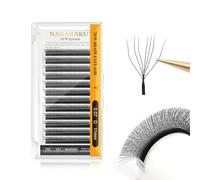 NAGARAKU 7D Extension Ciglia W Delle Ciglia Ciuffetti W Forma Tessuto a Mano Risparmio di Tempo Premade Fan Eyelash Extension Russian Volume Ventole Professional Naturali Ciglia Nero(0.07mm D 11mm)