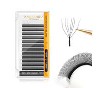 NAGARAKU 7D Extension Ciglia W Delle Ciglia Ciuffetti W Forma Tessuto a Mano Risparmio di Tempo Premade Fan Eyelash Extension Russian Volume Ventole Professional Naturali Ciglia Nero(0.07mm C 12mm)