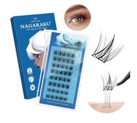 NAGARAKU Ciglia Autoadesive 40 Cluster DIY, Ciuffetti Senza Colla, Rimozione Facile, Premere, Riutilizzabili, Pre-Incollate, Volume Morbido, Aspetto Naturale, Trilogia (0,07mm C 10-13mm)