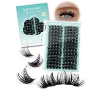 NAGARAKU DIY Ciuffetti Ciglia 140 Pcs Serie Cloud Mega Volume Morbide Fascia Sottile Riutilizzabili Per Principianti Denso Look Glam Drammatico Quotidiano Lash Cluster 14 Rows Mega (0,07mm C 10-15mm)