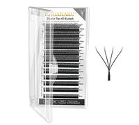 NAGARAKU Double Tips 4D W Accessori Estensione ciglia spesse Scomparti prefabbricati Volume russo Faux Mink Matte 12 file cluster Ciglia precipitate (0,07 mm D-Curl 15 mm)