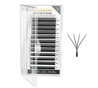 NAGARAKU Double Tips 4D W Accessori Estensione ciglia spesse Scomparti prefabbricati Volume russo Faux Mink Matte 12 file cluster Ciglia precipitate (0,07 mm D-Curl 9 mm)