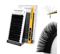 NAGARAKU Easy Fan Ciglia 2 Layers 2~20D Auto-Ventilanti Volume Ciglia Ciuffetti Tecnica Ventaglio Volume Blooming Morbide Naturali Risparmio di Tempo Auto Self Fanning Fluffy Lash Nero (0.05 C 11mm）