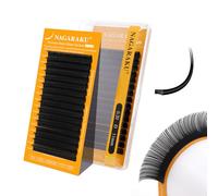 NAGARAKU Ellisse Piatta Ciglia 5ª Generazione Doppie Punte Stabile Ultra Leggere Sottili Naturali Individuale Piatte Divise Single Ellipse Flat Volume lash Nero Opaco 16 File (0.20 D 11mm）