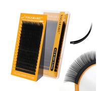 NAGARAKU Ellisse Piatta Ciglia 5ª Generazione Doppie Punte Stabile Ultra Leggere Sottili Naturali Individuale Piatte Divise Single Ellipse Flat Volume lash Nero Opaco 16 File (0.15 B 8-15mm)