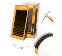 NAGARAKU Ellisse Piatta Ciglia Inferiori 5ª Generazione Doppie Punte Stabile Ultra Leggere Sottili Naturali Piatte Divise Single Ellipse Flat Bottom Lash Nero Opaco 16 File (0,20 Baby Curl 5-10 mm)