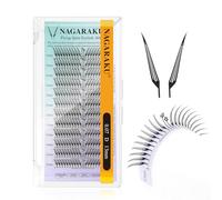 NAGARAKU Flying Comic Spire Ciglia Finte 240 Fans Design Monoblocco Manga Anime Wispy Volume Morbido Base Piatta e Punta Affilata Facile da Applicare con 24 Fans Farfalla + Fiore Lash (0.07 D 13mm)