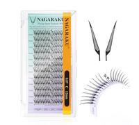 NAGARAKU Flying Comic Spire Ciglia Finte 240 Fans Design Monoblocco Manga Anime Wispy Volume Morbido Base Piatta e Punta Affilata Facile da Applicare con 24 Fans Farfalla + Fiore Lash (0.07 C 12mm)