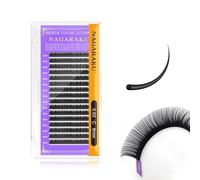 NAGARAKU Individuali Ciglia Classiche 1:1 Extension Ciglia Professionali Effetto Volume Russo Leggere Morbide Naturali Punte Long Taper Sottili Radici Senza Colla Nero Opaco 16 Rows (0.03mm C 8mm)