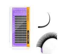 NAGARAKU Individuali Ciglia Classiche 1:1 Extension Ciglia Professionali Effetto Volume Russo Leggere Morbide Naturali Punte Long Taper Sottili Radici Senza Colla Nero Opaco 16 Rows (0.05mm D 8mm)