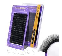 NAGARAKU Individuali Ciglia Classiche 1:1 Extension Ciglia Professionali Effetto Volume Russo Leggere Morbide Naturali Punte Long Taper Sottili Radici Senza Colla Nero Opaco 16 Rows (0.07 CC 9mm)