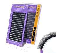 NAGARAKU Individuali Ciglia Classiche 1:1 Extension Ciglia Professionali Effetto Volume Russo Leggere Morbide Naturali Punte Long Taper Sottili Radici Senza Colla Nero Opaco 16 Rows (0.07 C 6mm)