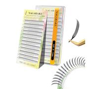 NAGARAKU Narrow Comic Spire Ciglia 240 Fans Ventagli Blend Anime Manga Lash Volume Morbido e Leggero Monopezzo Preconfezionato Individuale Facile da Applicare Base Piatta Punta Ventaglio (0.07 D 11mm)