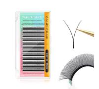 NAGARAKU YY Ciglia Extension 4D Ciglia a Forma di Y Ventagli Prefabbricati Volume Russo Premade Fans Naturale Eyelash Individuali Cluster Wispies Incrociate Ciglia Opaco Nero 12 File(0.07 C 11mm）