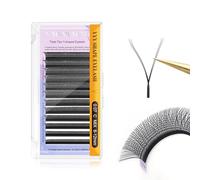 NAGARAKU YYY Ciglia Extension 3 Tips Triple YY Ventagli Prefabbricati 6D Ciglia Y Shape Premade Fans Volume Russo Naturale Eyelash Cluster Wispies Incrociate Ciglia Opaco Nero 12 File0.07 C 8-12mm