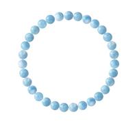 Nàgàrjuna - Bracciale Aigue Marine - Elastico ad alta resistenza - Diametro delle gemme 6 mm - Gioiello da uomo e da donna, 19, Pietra, acquamarina