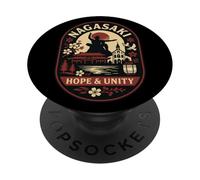 Nagasaki Hope & Unity, design retrò giapponese PopSockets PopGrip Adesivo