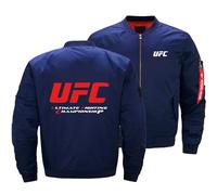 NAGBCTY Giacca Bomber da Uomo Ultimate Fight, Giacca da Pilota a Maniche Lunghe con Tasche, Giacca a V ento Classica da Esterno, Vestibilità per Autunno Inverno(Blue,3XL)