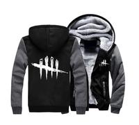 NAGBCTY Giacca con cerniera da uomo Dead Day.lig-ht, giacca antivento spessa e calda con cerniera, felpa a colori a contrasto, per autunno e primavera(Gray,XXL)