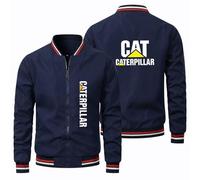 NAGBCTY Giacca da baseball da uomo Ca.ter-pillar, cappotto patchwork a maniche lunghe, giacca varsity vintage per primavera e autunno(Navy,5XL)