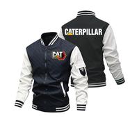 NAGBCTY Giacca da college uomo Ca.ter-pillar, giacca varsity leggera a maniche lunghe, sportiva casual streetwear per primavera e autunno(Black,XL)