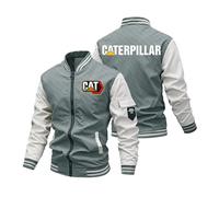 NAGBCTY Giacca da college uomo Ca.ter-pillar, giacca varsity leggera a maniche lunghe, sportiva casual streetwear per primavera e autunno(Green,XL)