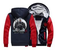 NAGBCTY Giacca Invernale da Uomo Wit.cher, Giacca Spessa e Calda con Cerniera, Cardigan a Contrasto di Colore, per Sport(Multicolor 3,L)