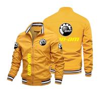 NAGBCTY Men's Jacket C.a.n-a.m, Classic Baseball Outerwear Full Zip, Slim-Fit Sweatshirt with Optimal Fit, for Autumn Winter(Yellow,S)